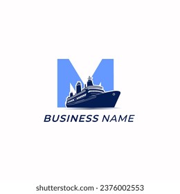 logotipo de diseño letra creativa M y envío