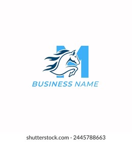 Diseño Logo Creativo Letra M y caballo