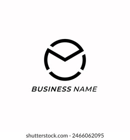 diseño logo letra creativa M y círculo