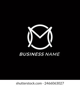 design logo creative letter M and circle