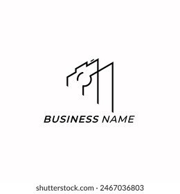 design logo creative letter M and camera