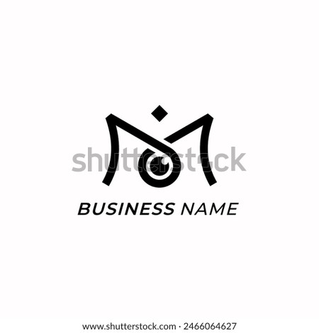 design logo creative letter M and lens camera