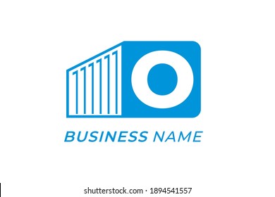 logotipo de diseño letra creativa O y contenedor