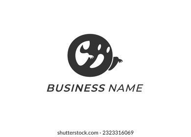 design logo creative letter O and ghost