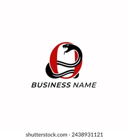 Logo de diseño de la letra creativa O y serpiente