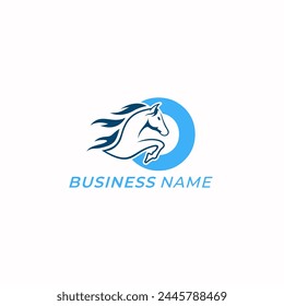 Logo de diseño de la carta creativa O y caballo