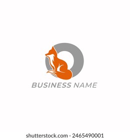 design logo creative letter O and fox animal
