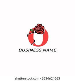 design logo creative letter O and rose icon