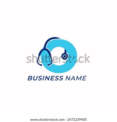 design logo creative letter O and stethoscope
