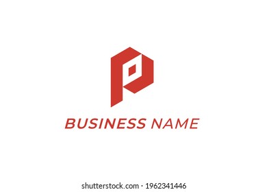 Design-Logo kreative Buchstaben P und Quadrat