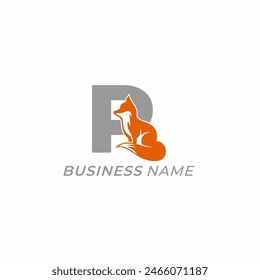design logo creative letter P and animal fox