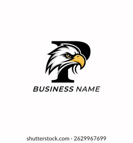 design logo creative letter P and eagle