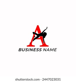 Diseño Logo Creativo Letra A y Pole Dance