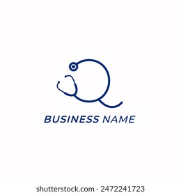 design logo creative letter Q and stethoscope