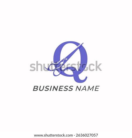 design logo creative letter Q and scissors icon