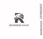 design logo creative letter R and eagle