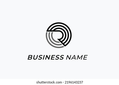 design logo creative letter R and circle