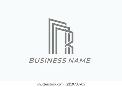 design logo creative letter R and real estate
