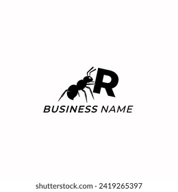 design logo creative letter R and ant