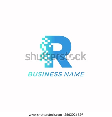 design logo creative letter R and tech