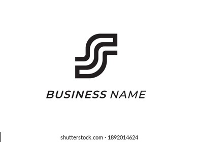 design logo creative letter S  connect