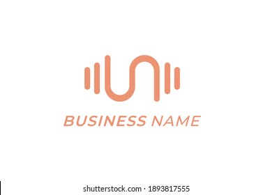 logotipo de diseño letra creativa S y sonido