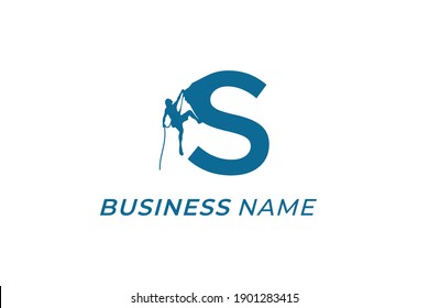 design logo creative letter S and wall climbing