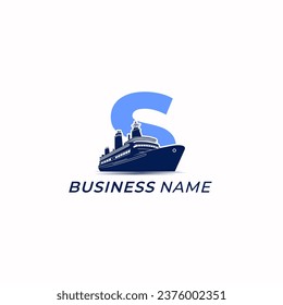 design logo creative letter S and ship