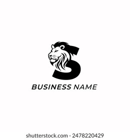 design logo creative letter S and lion head