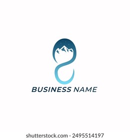 design logo creative letter S and mountain
