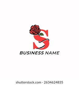 design logo creative letter S and flower icon