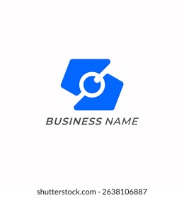 design logo creative letter S and lens camera