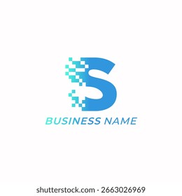 design logotipo criativo letra S e pixel