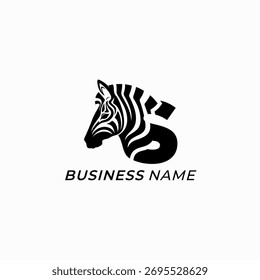 design logo creative letter S and zebra