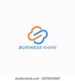 logo de diseño letra creativa S y nube
