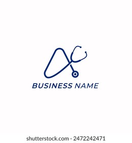Design-Logo Kreativbuchstabe A und Stethoskop