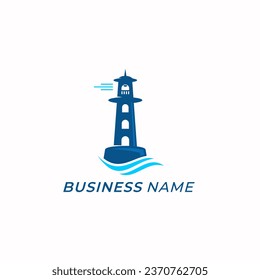 design logo creative letter I and tower lighthouse