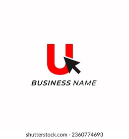 Design-Logo-Kreativbuchstabe U-Maus-Pfeil