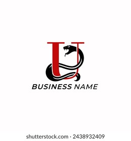 design logo creative letter U and snake