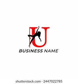 design logo creative letter U and pole dance performance