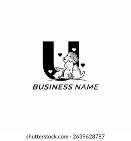 design logo creative letter U and pet