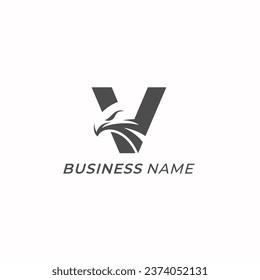 design logo creative letter V and eagle