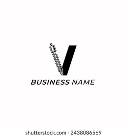 Diseño Logo Creativo Letra V y Shock Breaker