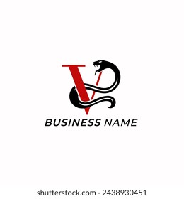 Diseño Logo Creativo Letra V y Serpiente