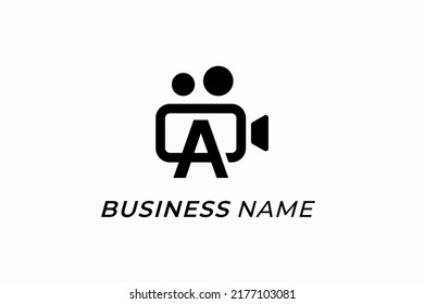 design logo creative letter A and video camera