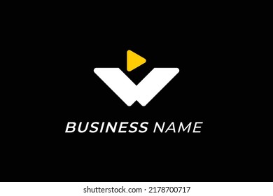 diseño logotipo letra creativa W y reproducción