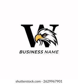 design logo creative letter W and eagle head