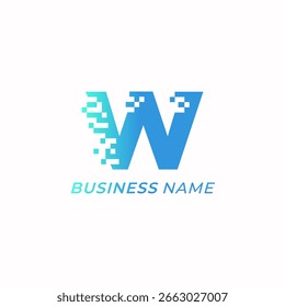 design logo creative letter W and tech