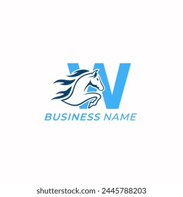 design logo creative letter Wand horse