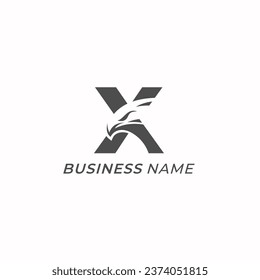 design logo creative letter X and eagle